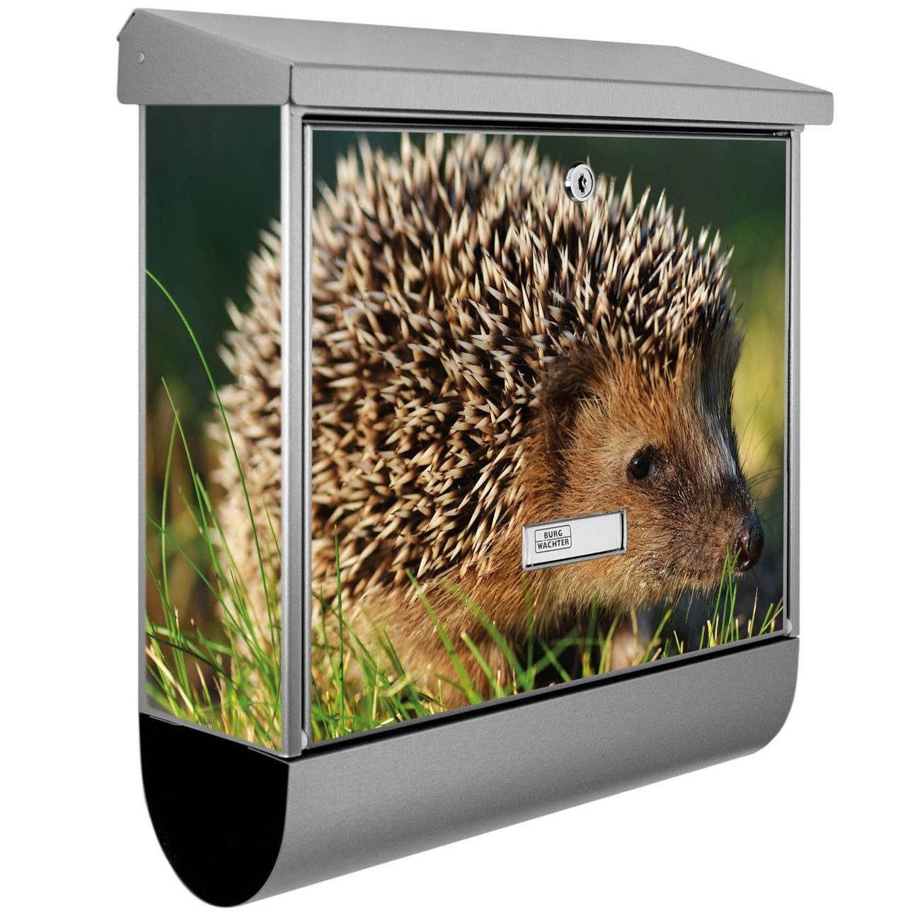 banjado Wandbriefkasten Edelstahl Bruno (Wandbriefkasten, mit Zeitungsfach), 39 x 38 x 12 cm