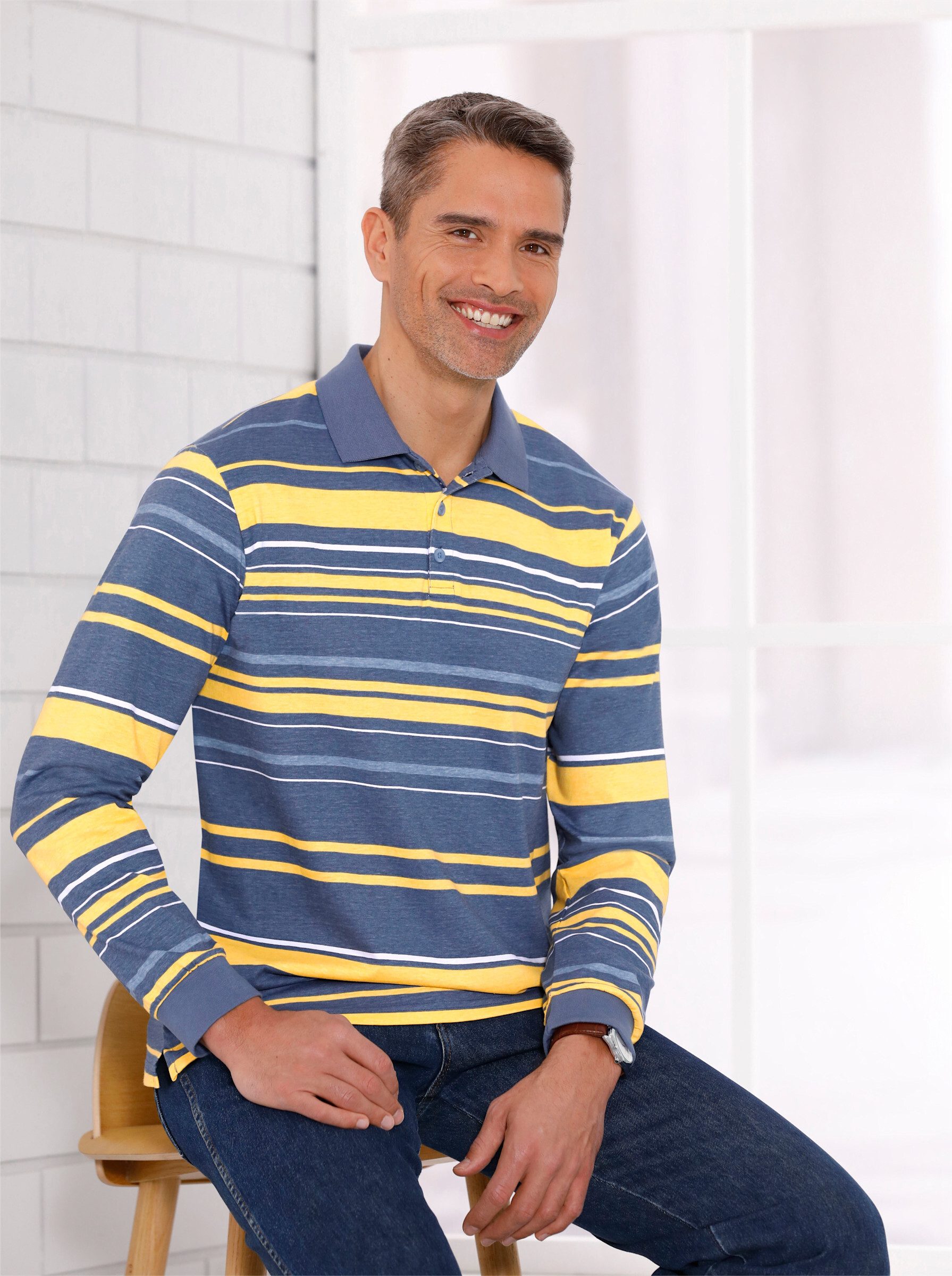 Sieh an! T-Shirt Langarm-Poloshirt Langarm