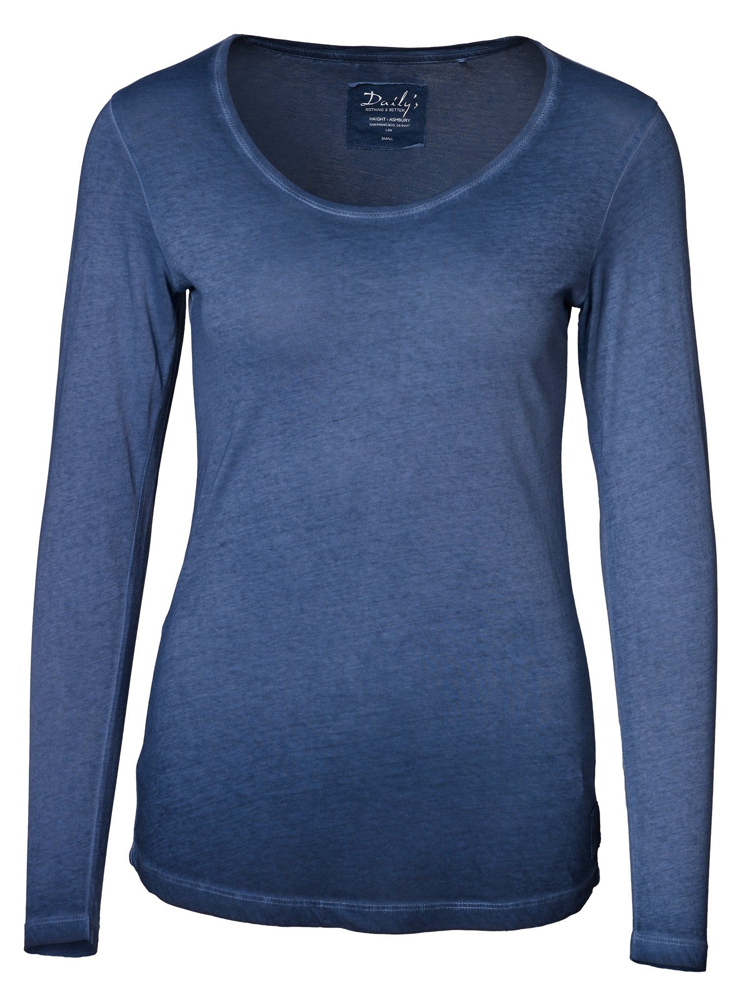 DAILY´S Langarmshirt ANN CPD: Dunkelblau Biobaumwolle Longsleeve aus