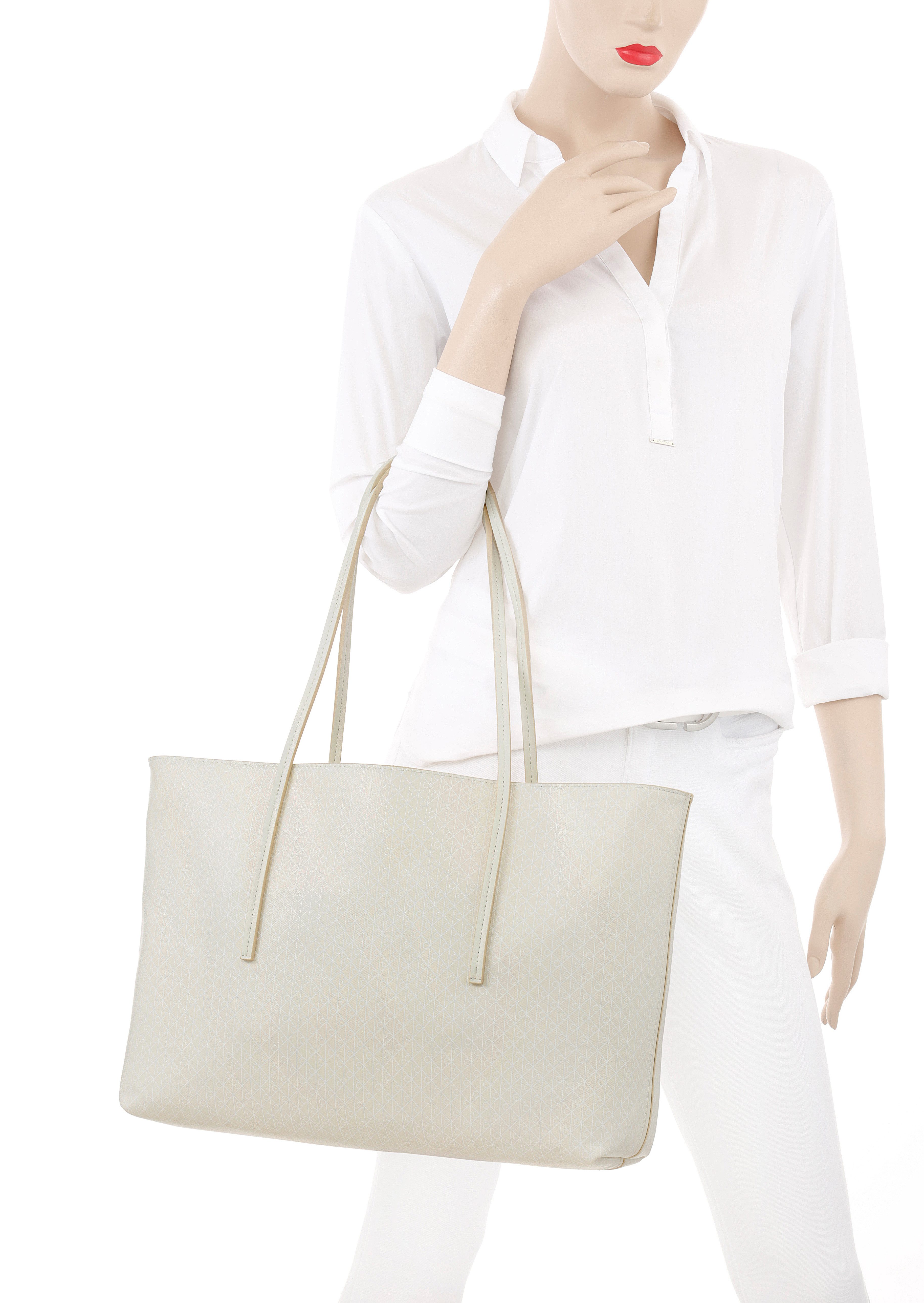 Calvin Klein Henkeltasche AOP TOTE W/ POUCH ON STRAP (2-tlg), Umhängetasche, Schultertasche, Set, mit Monogramm-Print