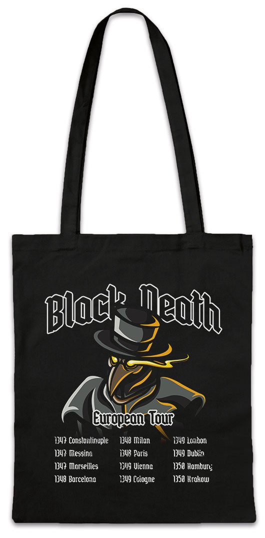 Beuteltasche Black Death European Tour Stofftasche Pest Schwarze Beulenpest Seuche