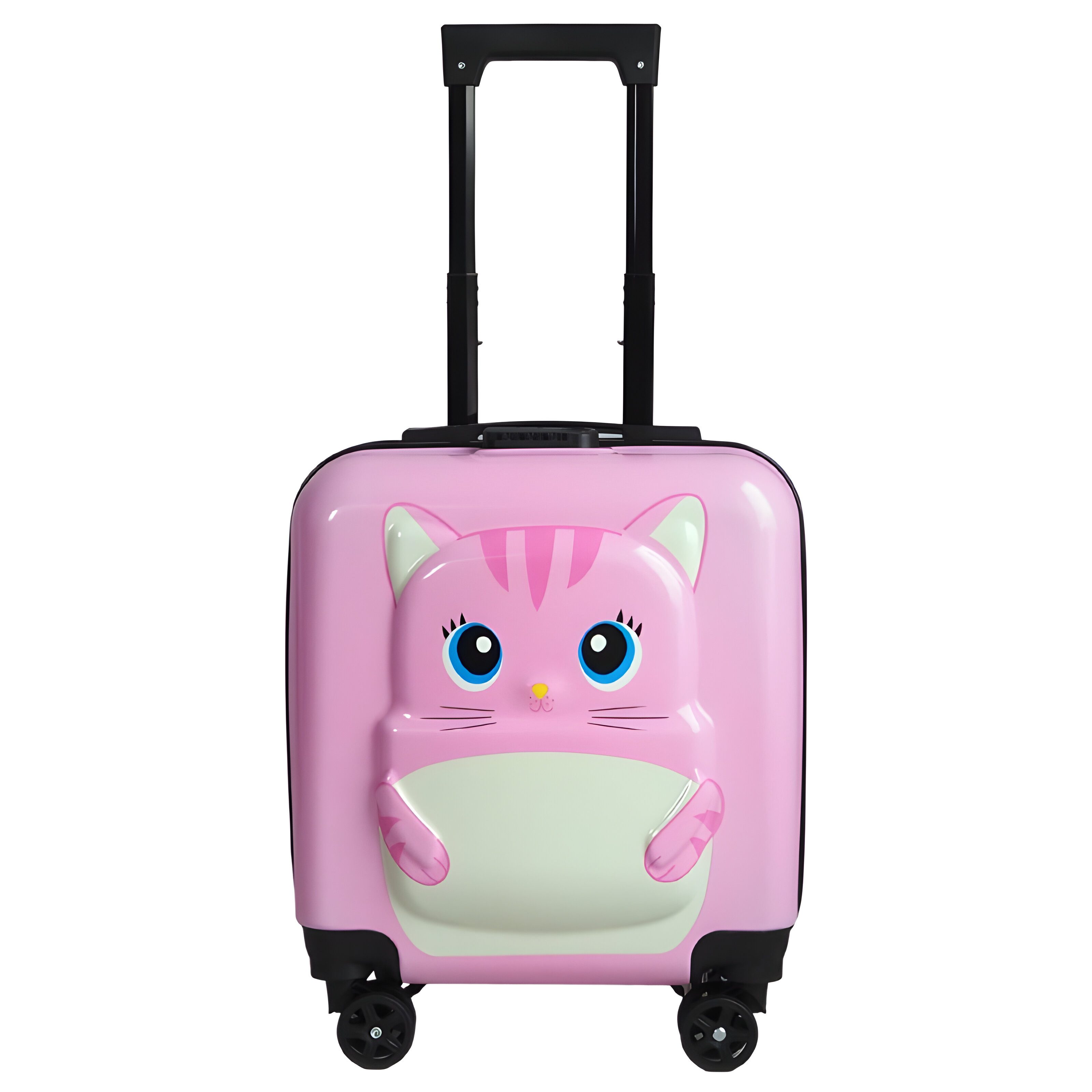 WS-Trend Kinderkoffer Katze 3D Kinder Trolley Kinderkoffer ABS Kindertrolley 45x35x25 cm, 4 Rollen
