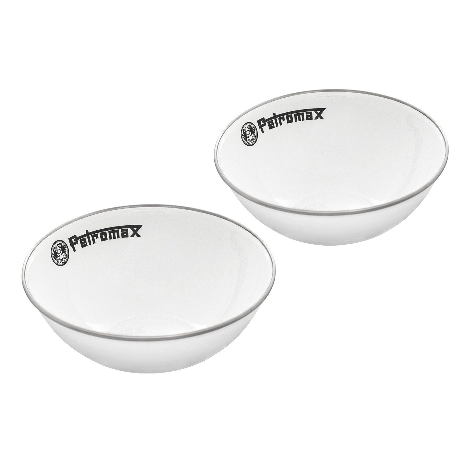 Petromax Holzkohlegrill Petromax Emaille-Schalen Weiß 2er-Set 1 Liter