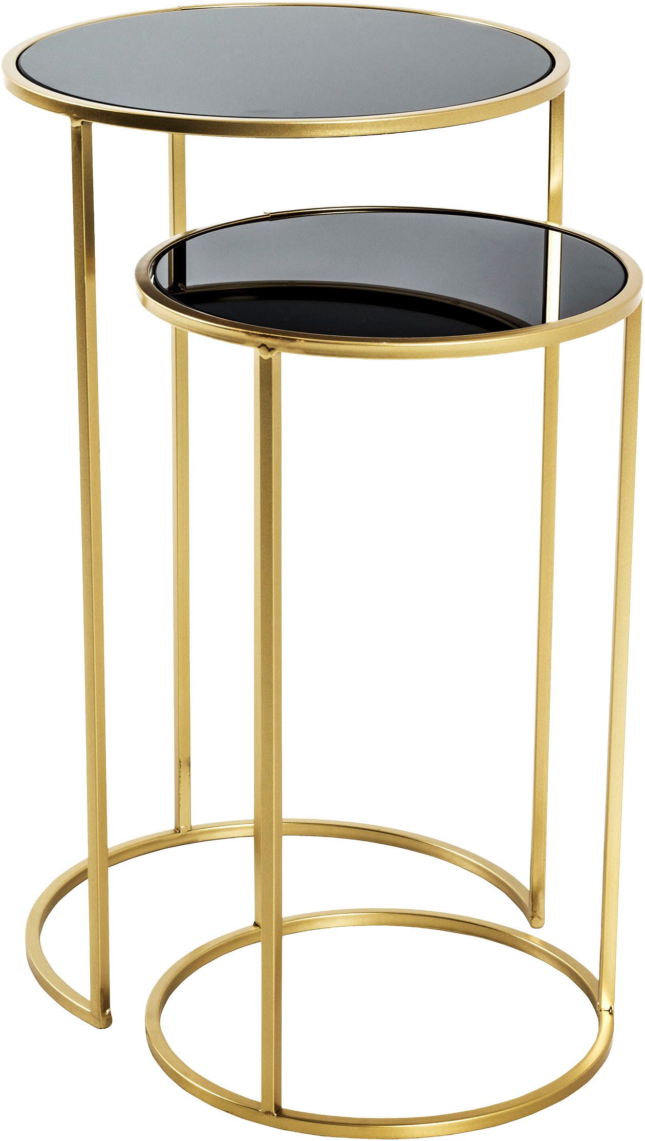 HAKU Beistelltisch Sofatisch, Wohnzimmertisch (Set, 2-St., 2er Set), rund - aus Metall Gold - Ø/H 30/50 und 35/60 cm