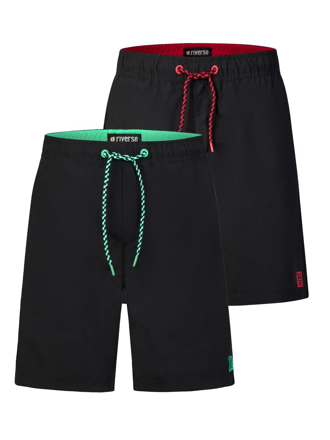 riverso Badeshorts Herren Badehose RIVDavid Regular Fit (2-St) Sportshorts mit Kordelzug