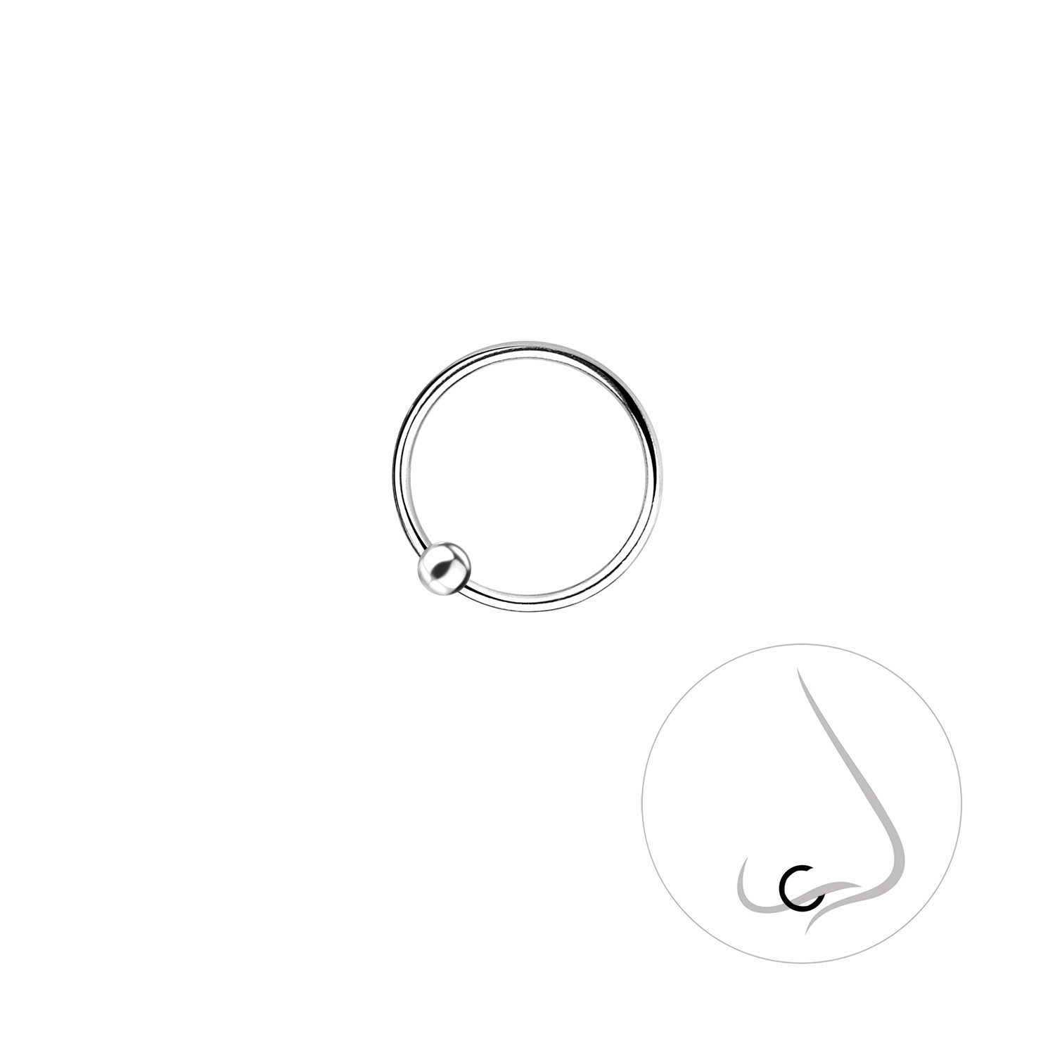 ALEXANDER YORK Nasenpiercing NASENRING 10 mm, 925 Sterling Silber