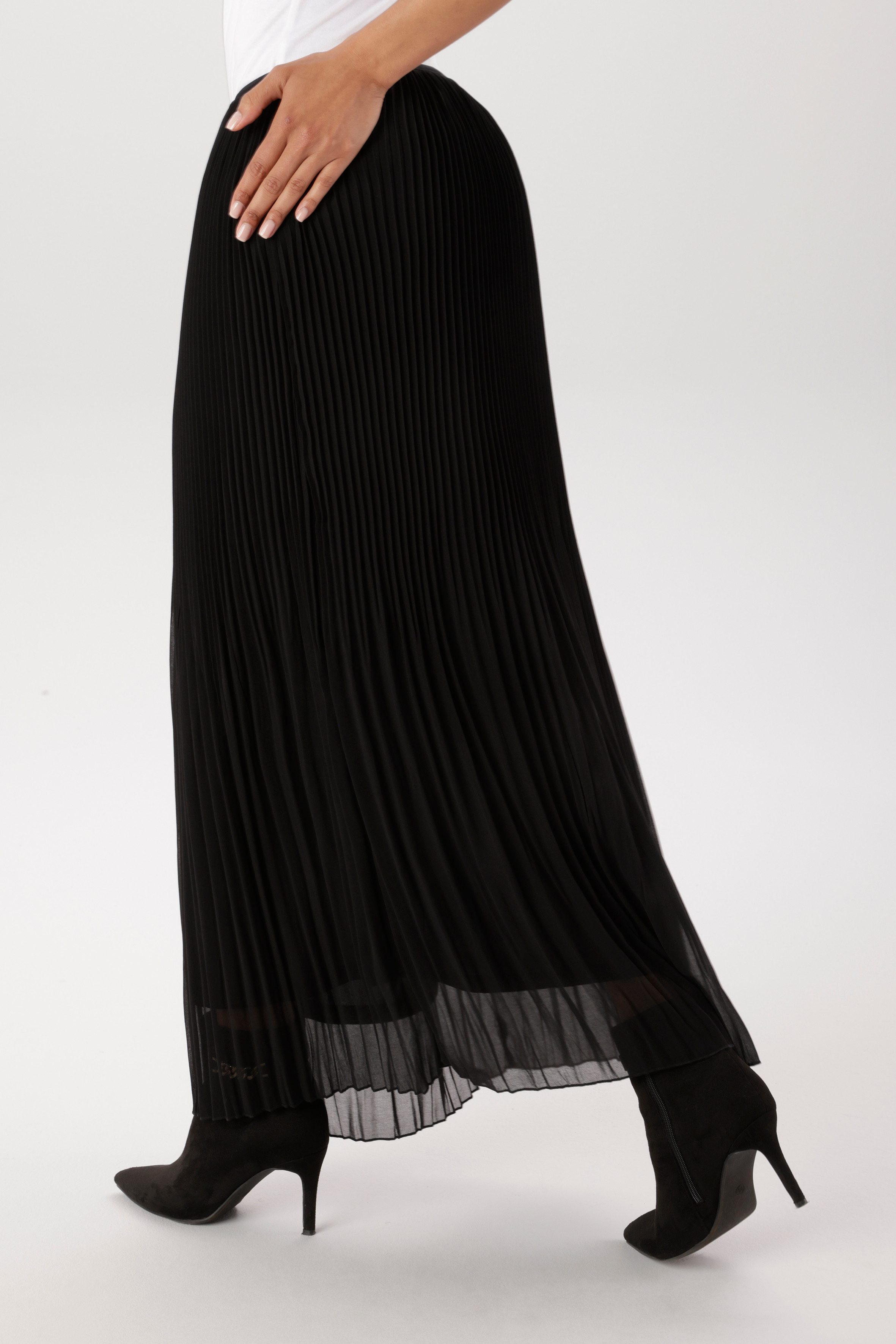 Aniston SELECTED Plisseerock plissierter, leicht transparenter Chiffon, gefüttert - NEUE KOLLEKTION