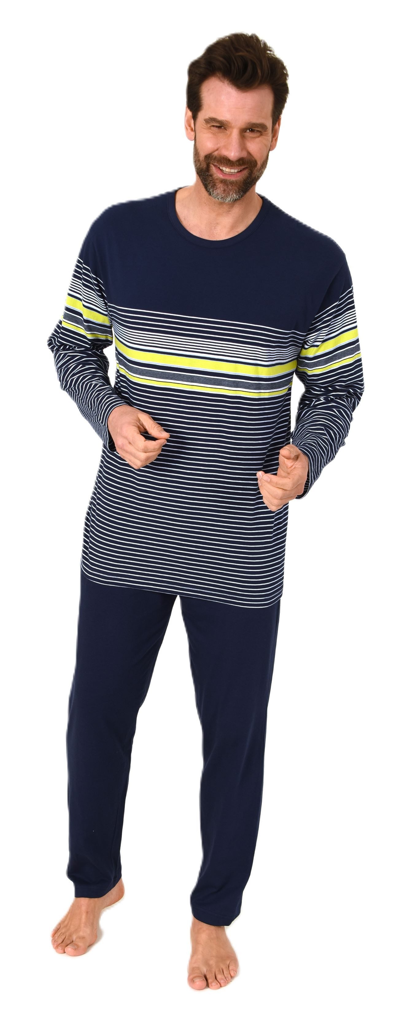 Normann Pyjama Normann Herren Schlafanzug Pyjama lang in eleganter Streifen günstig online kaufen