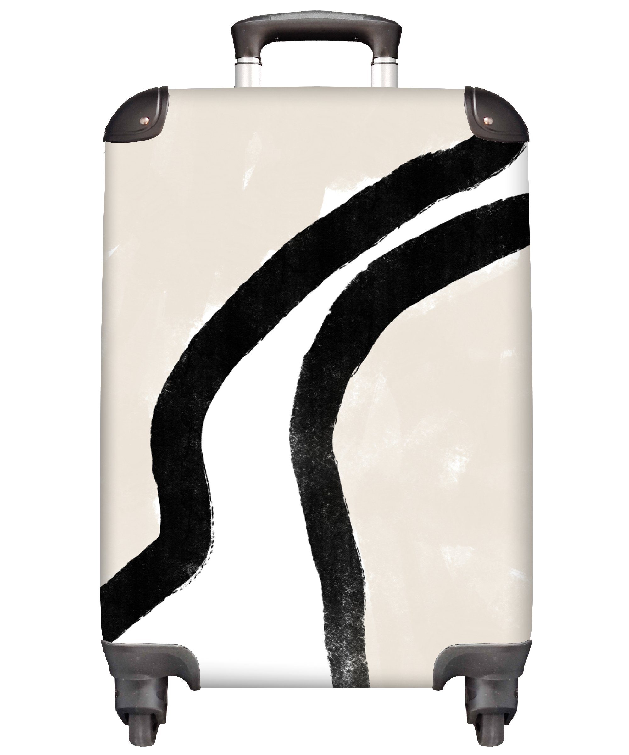 MuchoWow Handgepäckkoffer Abstrakt - Linie - Design - Pastell, 4 Rollen, Reisetasche mit rollen, Handgepäck für Ferien, Trolley, Reisekoffer