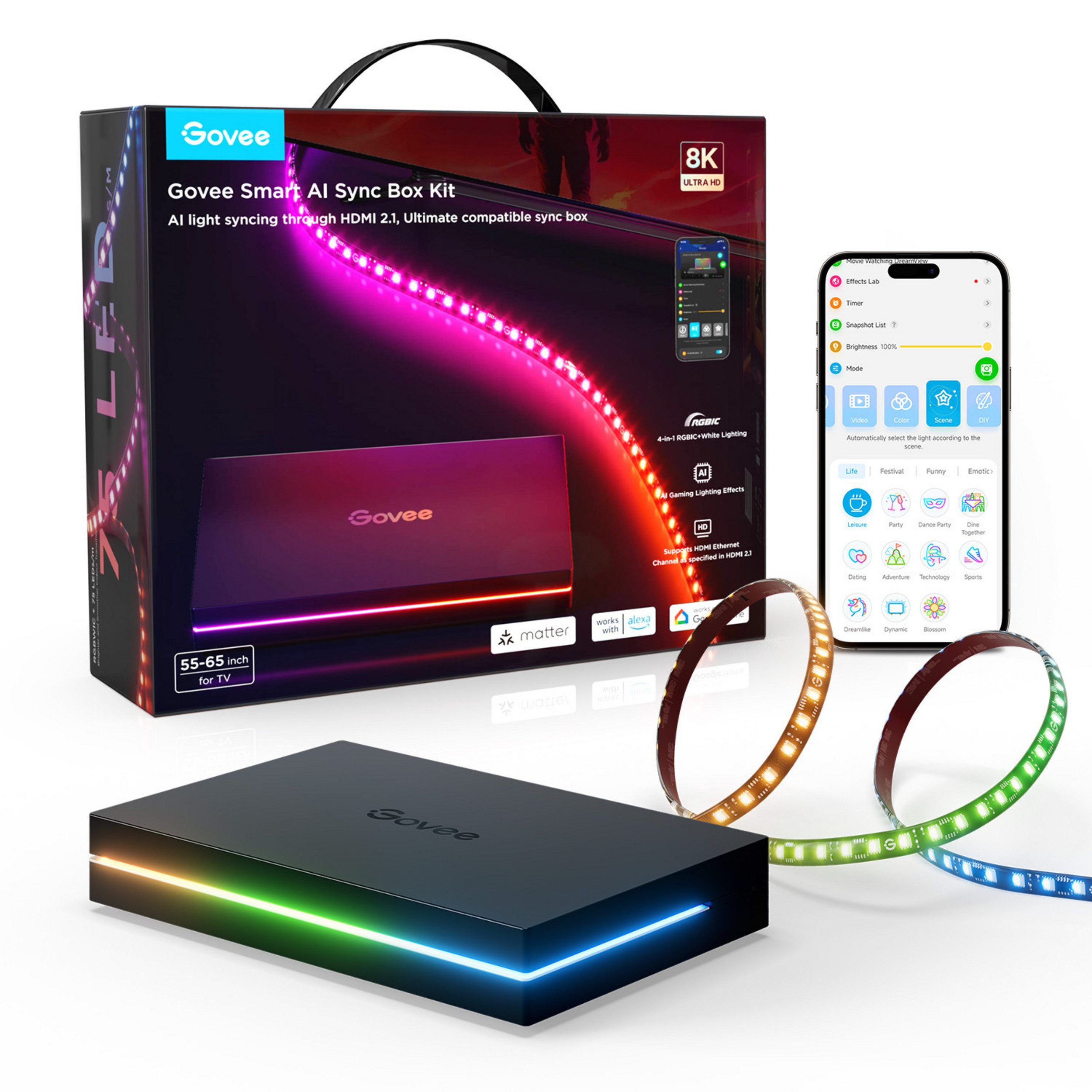 Govee Govee AI Sync Box 2 (55–65 Zoll) Smarte Lampe