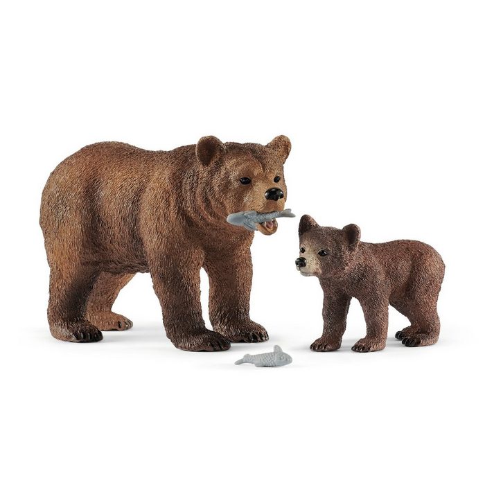 Schleich® Tierfigur SLH42473 Grizzlybär mit Jungtier Wild Life