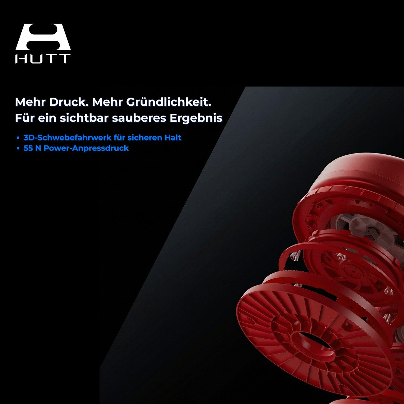 HUTT Fensterputzroboter DDC55PRO, 3D-Schwebefahrwerk, Rotationsreinigung, reinigt millimetergenau