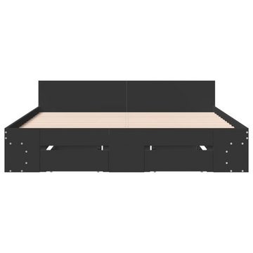 vidaXL Bett Bettgestell mit Schubladen Schwarz 160x200 cm Holzwerkstoff