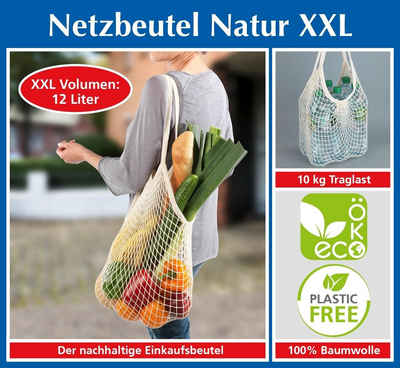 WENKO Einkaufsbeutel Wenko Netzbeutel Natur XXL Maße ca.: 72 x 40 cm, 12.00 l
