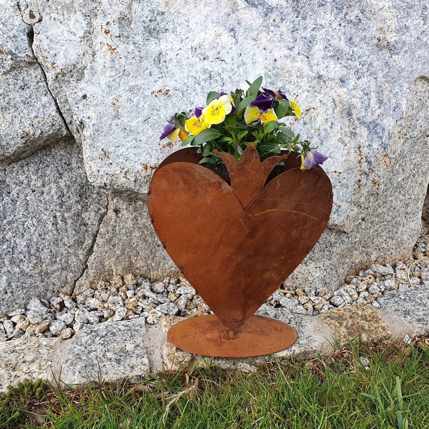 Blumentopf Krönchen BADEKO 25cm Herz mit