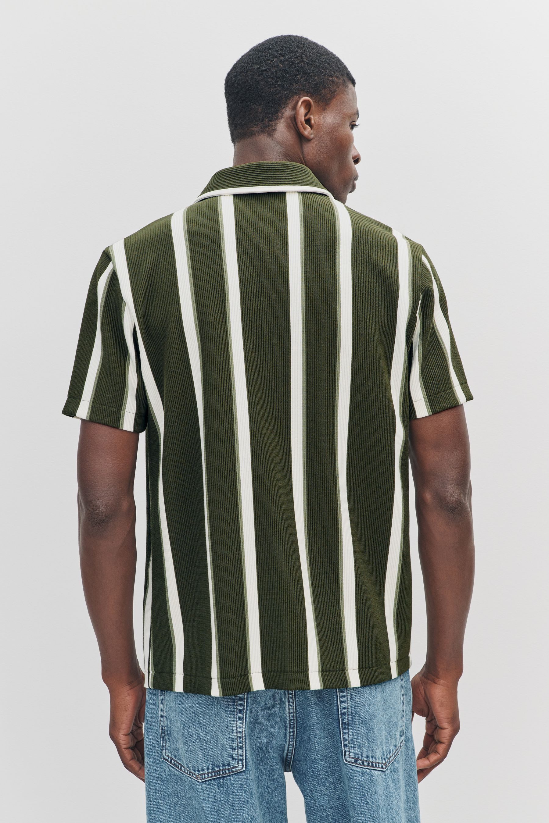 Next Kurzarmhemd Texturiertes Jersey-Hemd mit Streifen günstig online kaufen