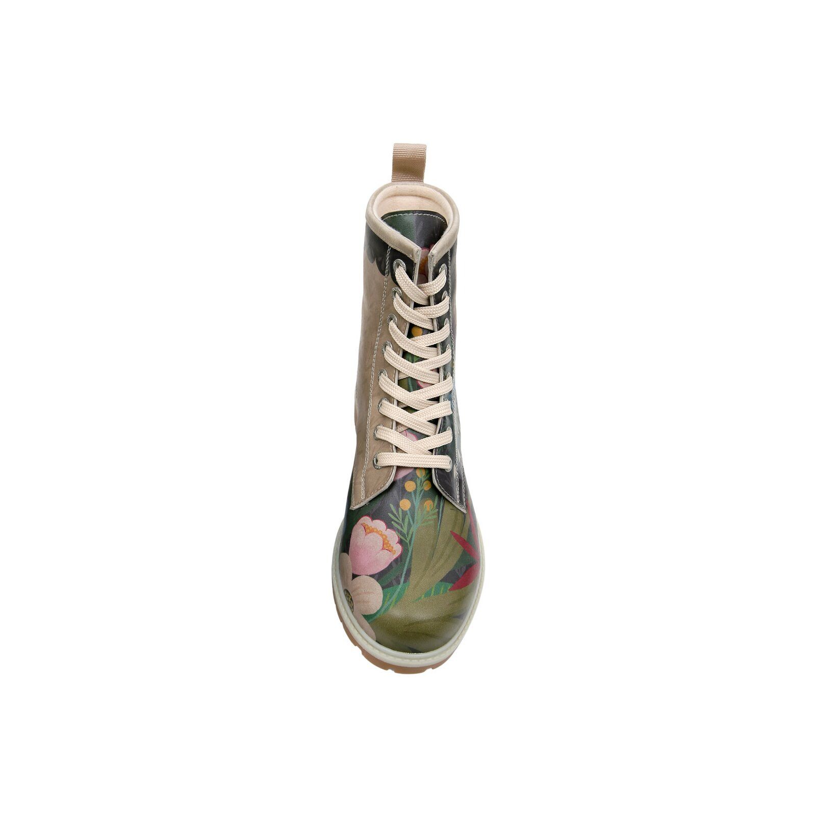 DOGO Long Boots Schnürstiefel Bear And Flowers Damen Stiefeletten, Schnürboots Handgefertigt – Bild 4 von 5