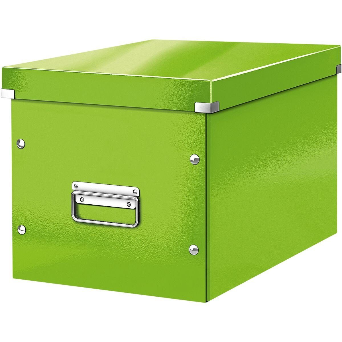 LEITZ Aufbewahrungsbox Click & Store Cube, passend für Standardmöbel mit kubischen Fächern grün metallic
