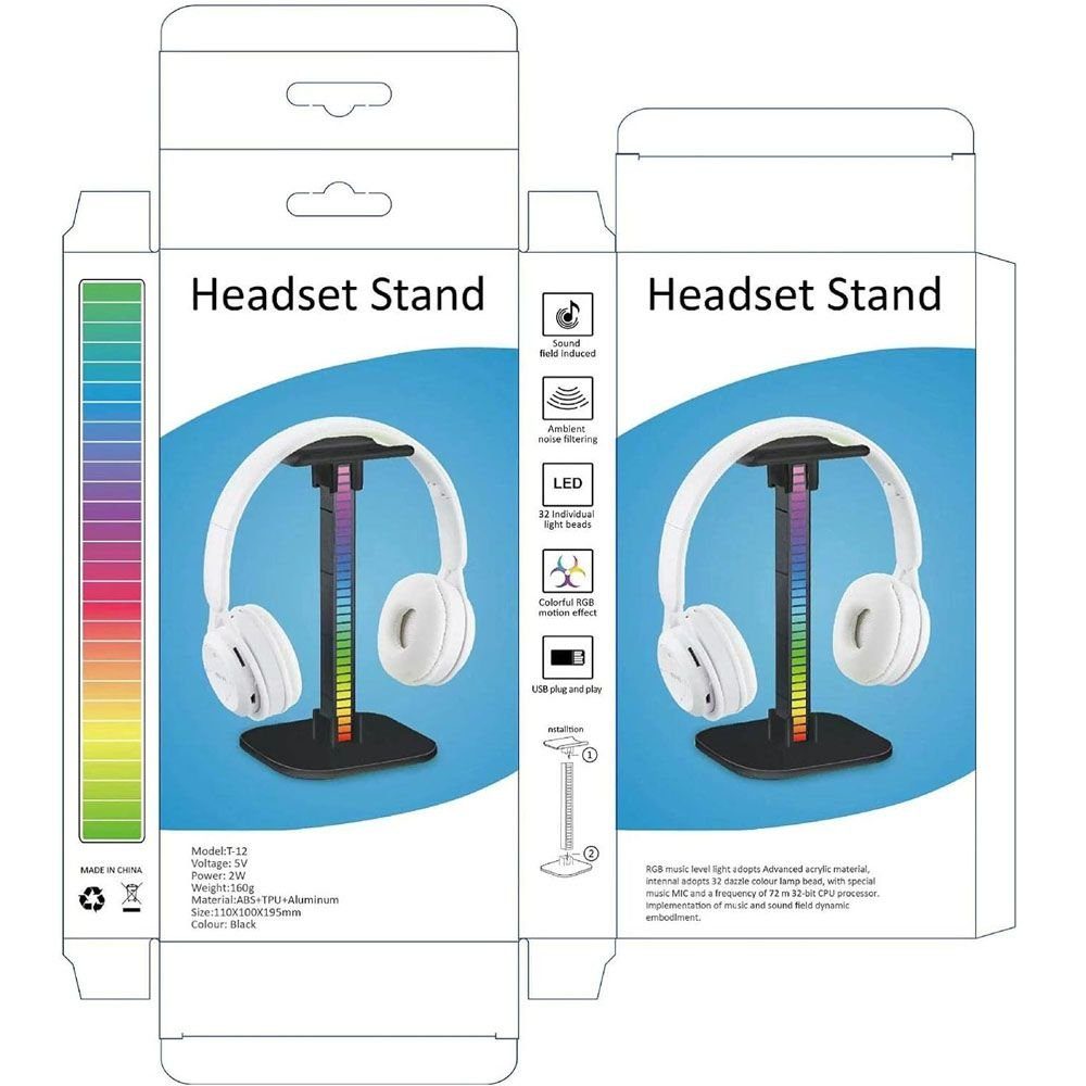 Kopfhörer Ständer Ständer) JOYOLEDER USB-Tonabnehmerlicht mit Headset-Halterung (RGB Kopfhörerständer, Headset