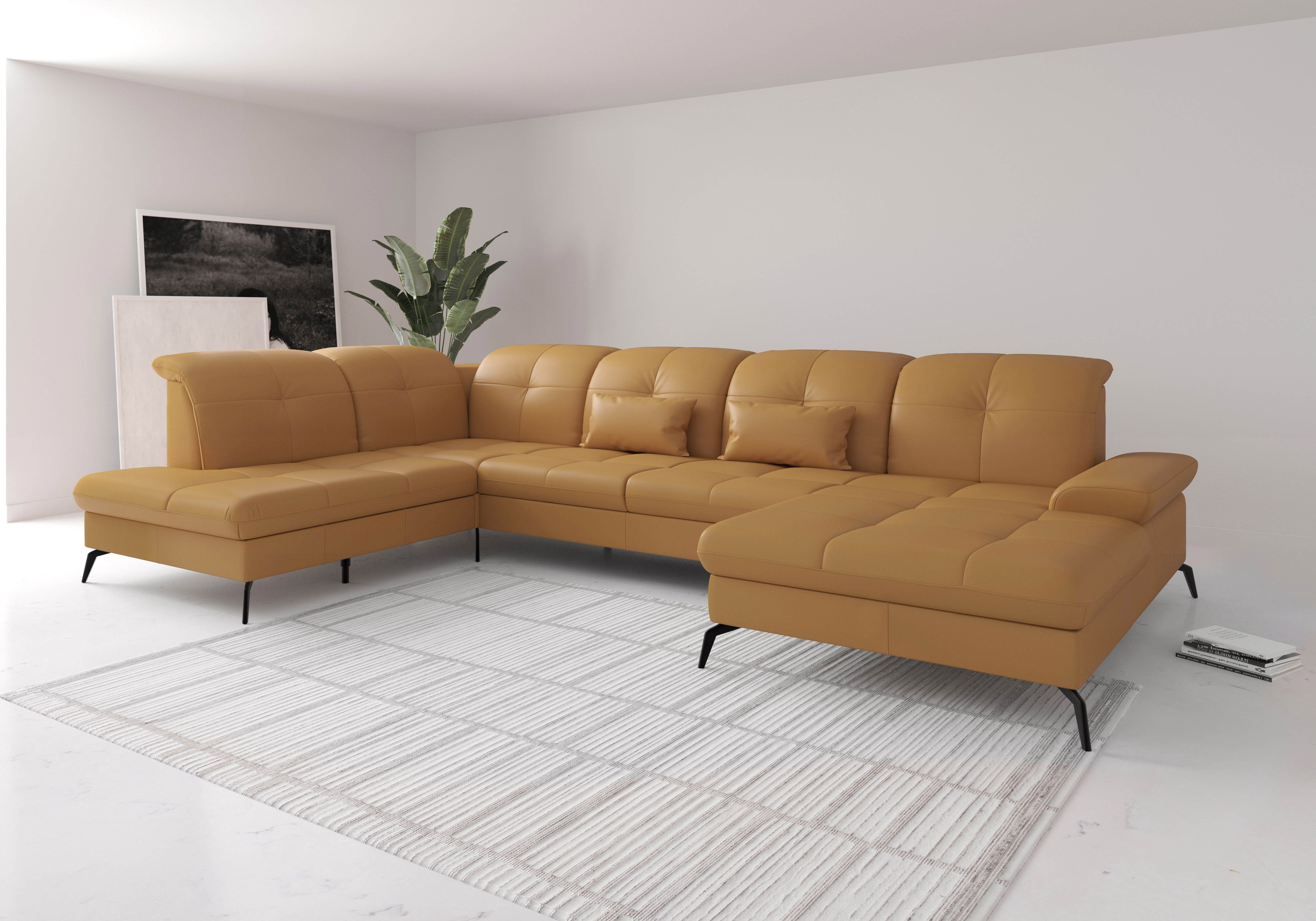 sit&more Wohnlandschaft Amica, U-Form, inkl. Sitztiefenverstellung und Armteilverstellung, wahlweise mit Kopfteilverstellung, Bettfunktion und Bettkasten