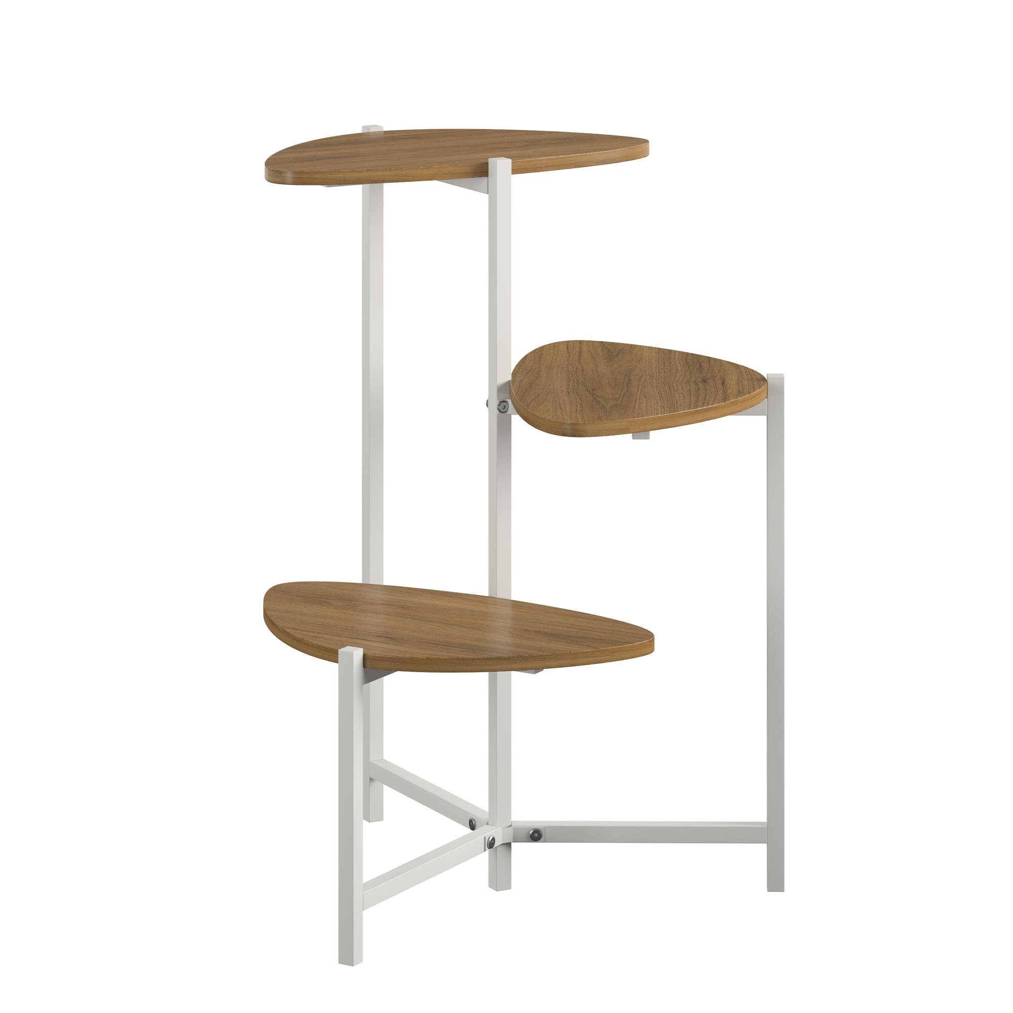 loft24 Pflanzentreppe Tallulah, Pflanzenregal, 3 Ablageflächen, Holzoptik, Höhe 75 cm