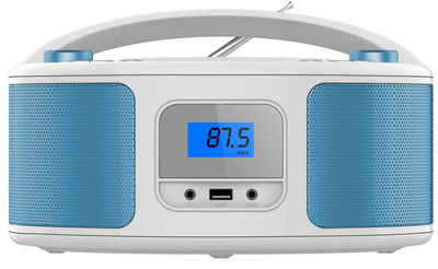 Cyberlux CL-300 tragbarer CD-Player (CD, Kinder CD Player tragbar, Boombox, Musikbox, FM Radio mit MP3 USB)