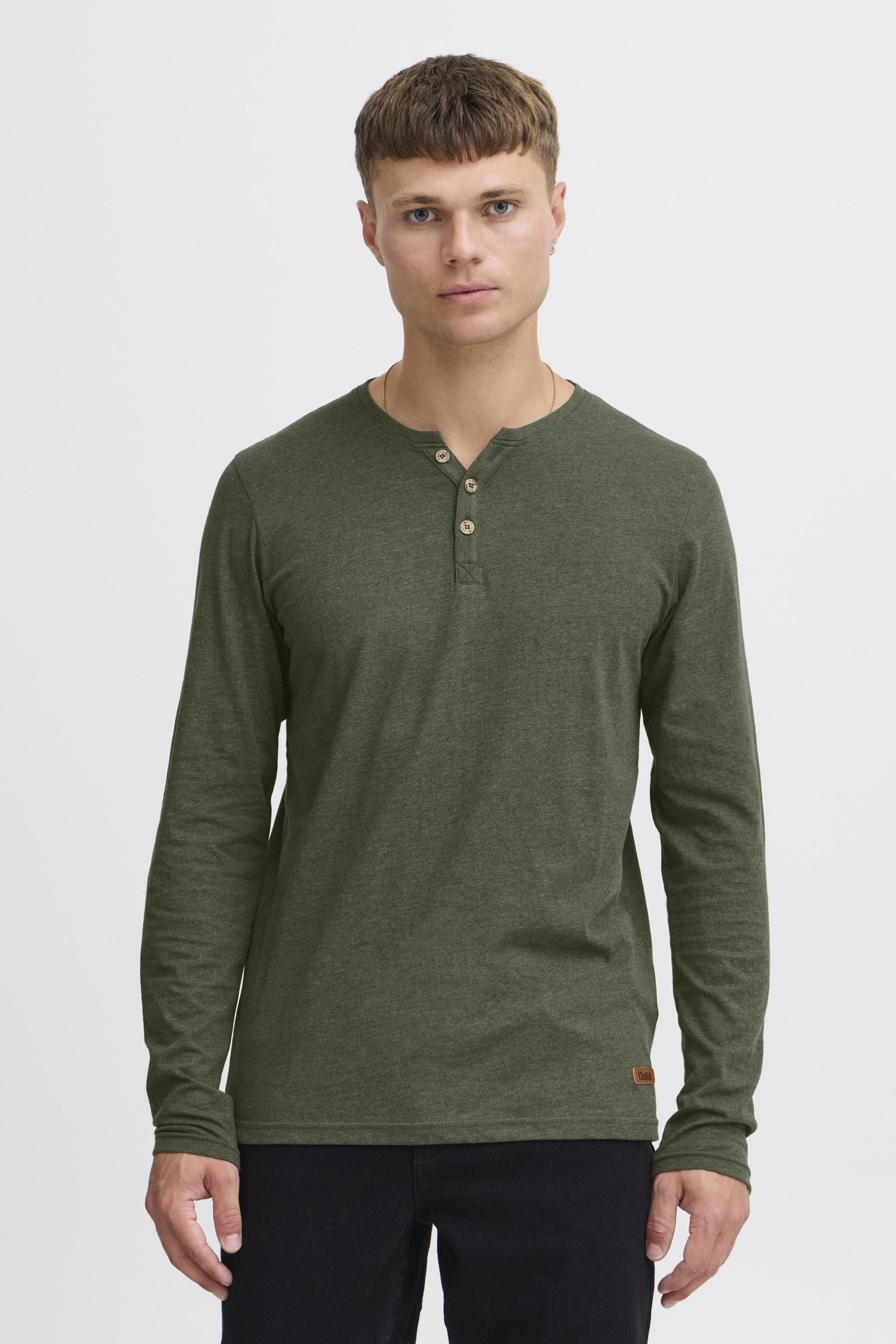 !Solid Rundhalsshirt SDVolko Klassisches Longsleeve mit Knopfleiste