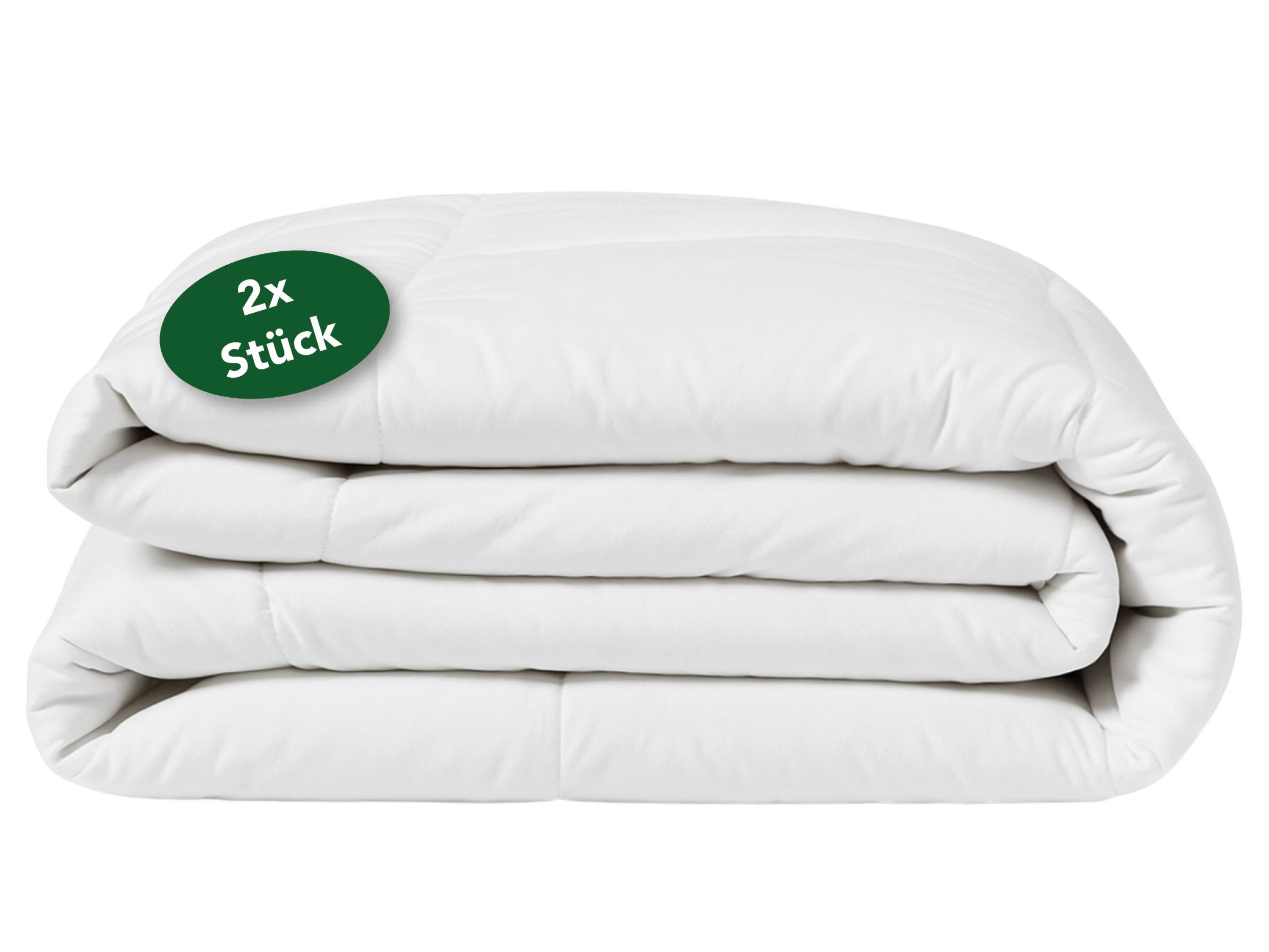Dreamstar Microfaserbettdecke Eco, Bettdecken 2er-Set - 4-Jahreszeiten, Ganzjahres, Winter & Sommer, Füllung: Faserfüllung, Bezug: angenehm weiche Microfaser, allergikerfreundlich, atmungsaktiv, temperaturausgleichend, 135x200 cm