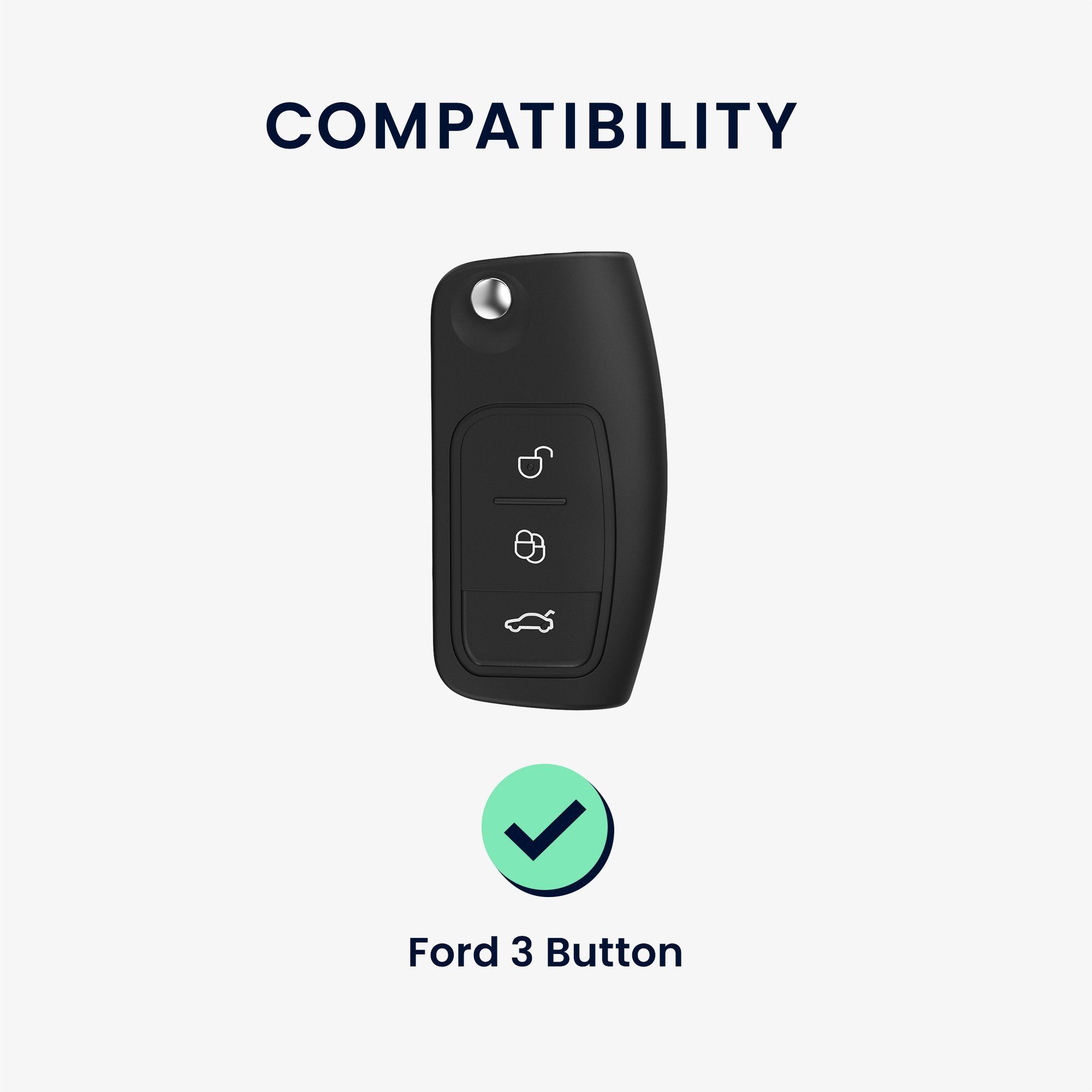 Ford Hülle kwmobile Ford, für Autoschlüssel Schlüsselhülle TPU Schlüsseltasche für