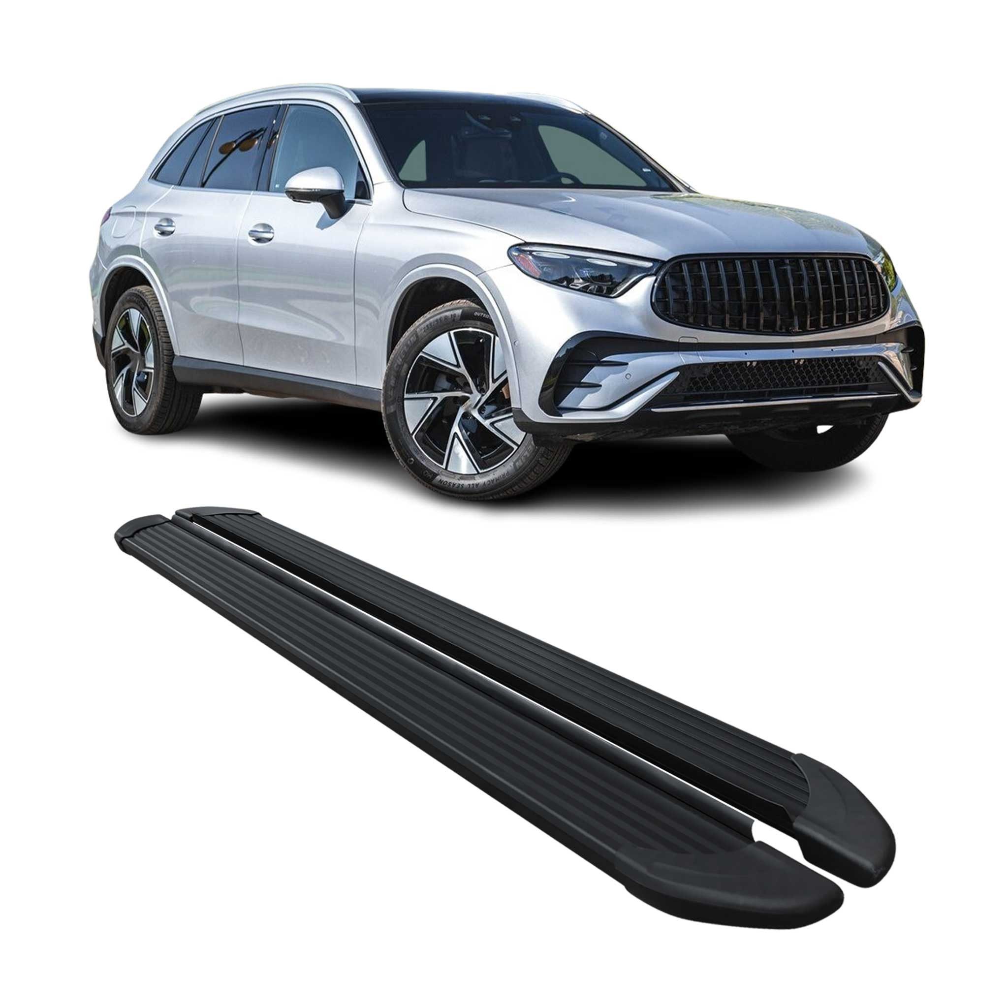 OMAC Kfz-Schmutzfänger Trittbretter Seitenschweller für Mercedes GLC X254 2022-2025 Alu 2 tlg, 2-tlg., Rutschfest, Haltbar, Aerodynamik