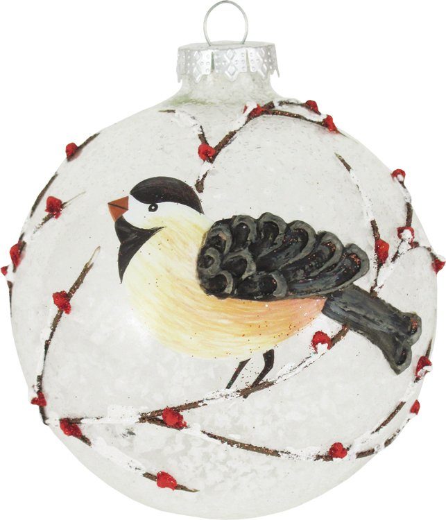 Krebs Glas Lauscha Weihnachtsbaumkugel CBK50317, Weihnachtsdeko, Christbaumschmuck, Christbaumkugeln Glas (1 St), aus Glas, mit Vogelmotiv