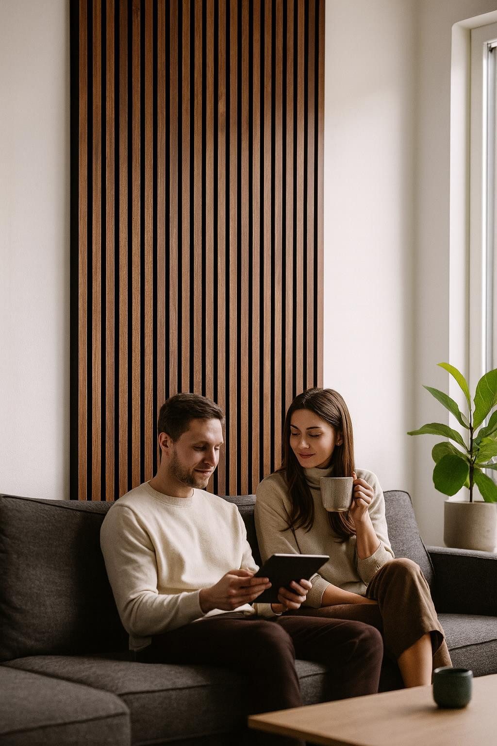 Homestyle4u Wandpaneel 60x60 60x120 cm 1/2/4 Akustikpaneele Holz Braun Scha günstig online kaufen