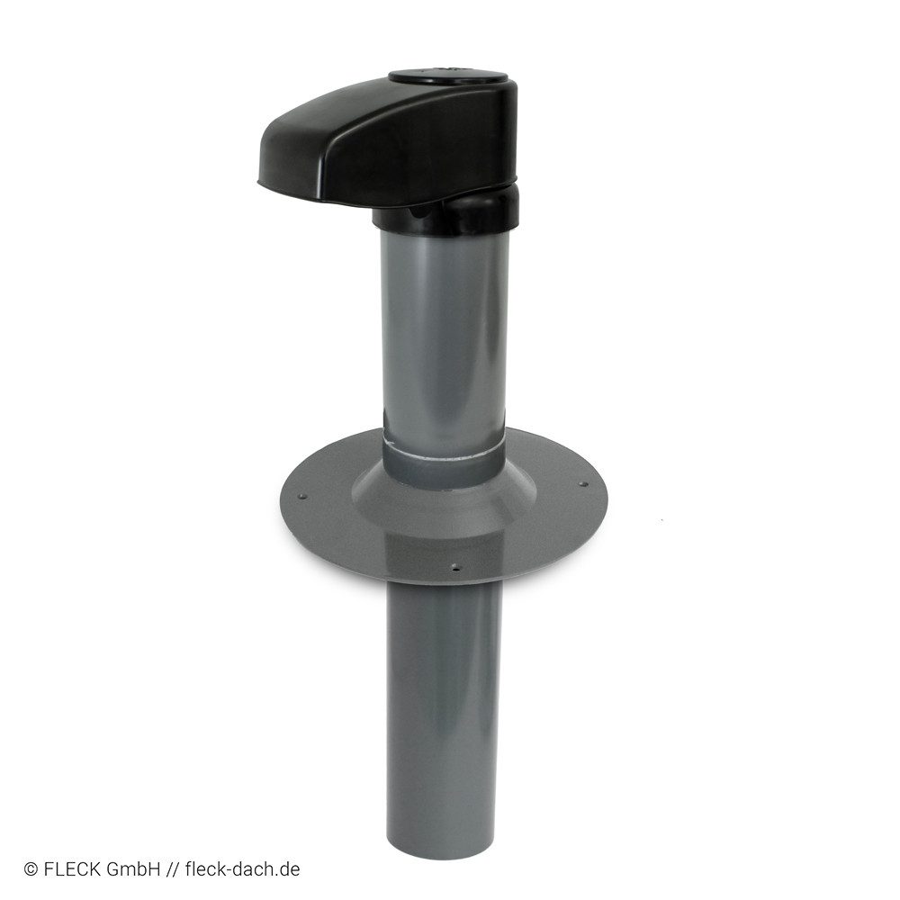 FLECK Dachdurchführung Flachdach-Schwanenhals +Klappelement DN100 Flansch aus Hart-PVC