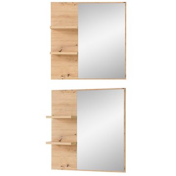 Lomadox Garderoben-Set BLISS-36, (Spar-Set, 2-St), weiß matt Eiche Schuhschrank Spiegel Garderobe modern
