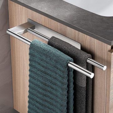Fivejoy Doppelhandtuchhalter Doppelt Handtuchstange Selbstklebend Wandmontage für Badezimmer Küche