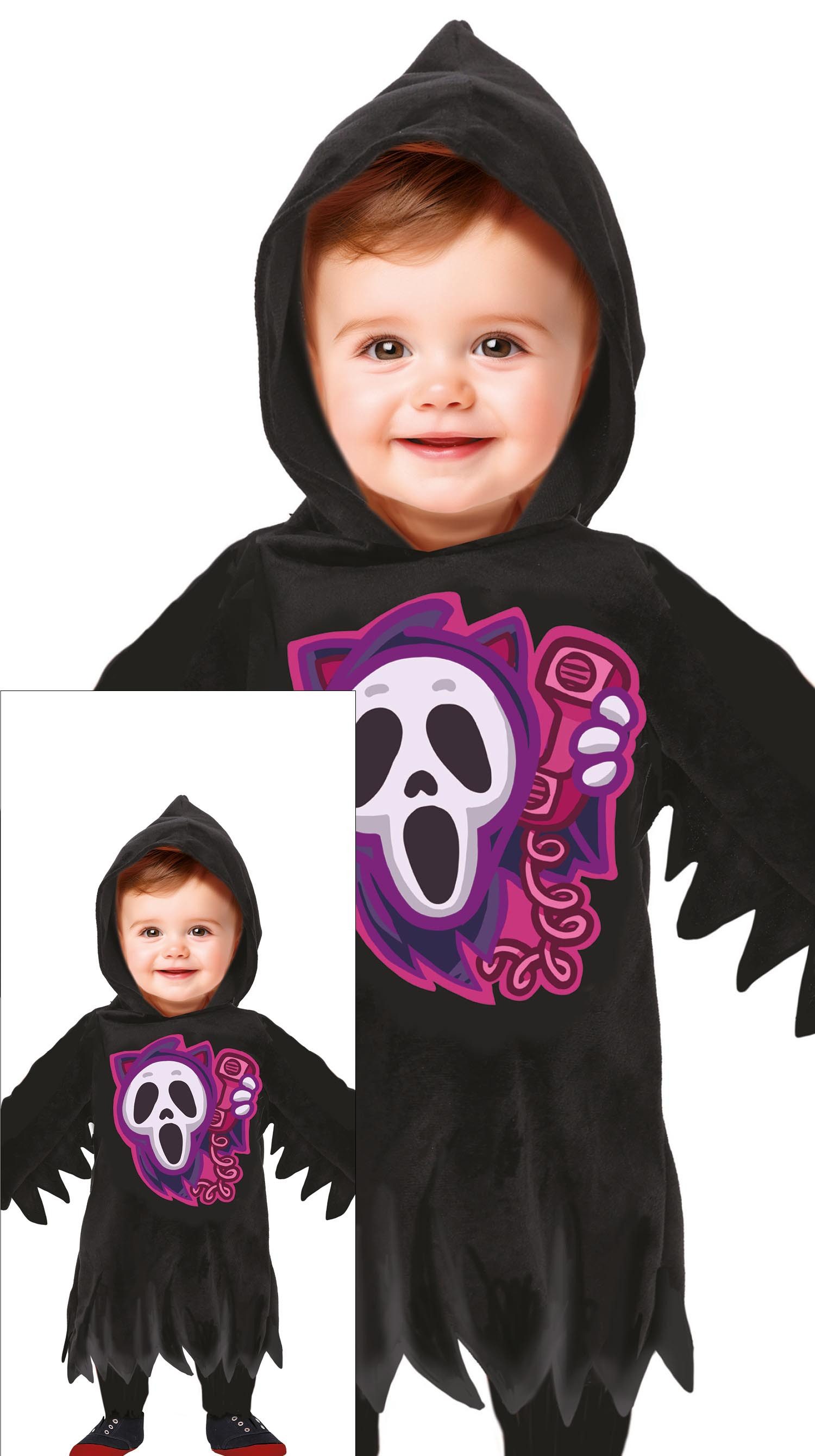Fiestas Guirca Kostüm, Halloween Geist Kapuze Tunika Baby Kostüm Grusel Spaß Tag Der Toten