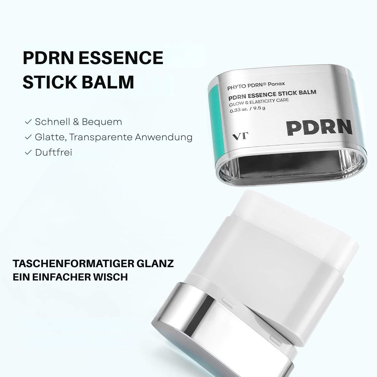 VT Cosmetics Tagescreme PDRN Essence Stick Balm 9,5 g – Feuchtigkeits-Balm Stick mit Peptiden Ceramiden & Squalan – gezielte Pflege für Augen, Stirn & Hals –, K-Beauty Pflege für trockene Hautpartien