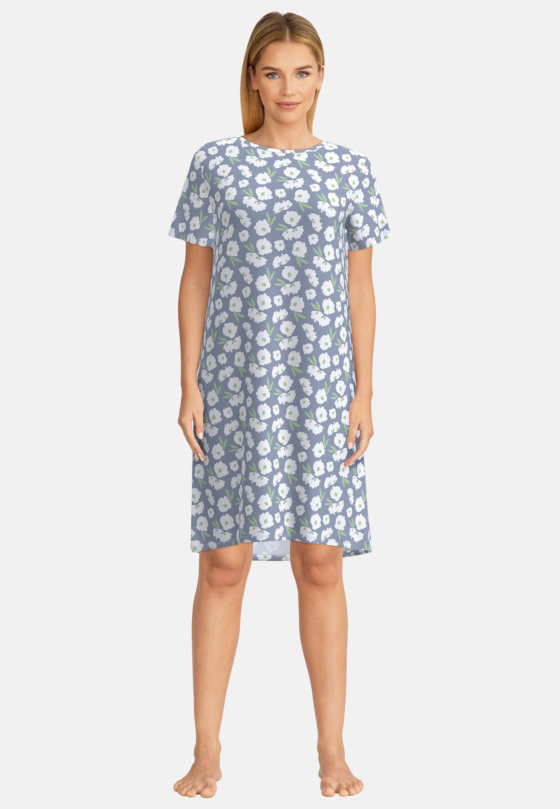 GÖTZBURG Nachthemd Sligo Blumenmuster, Kurzarm, Rundhalsausschnitt, Baumwol günstig online kaufen