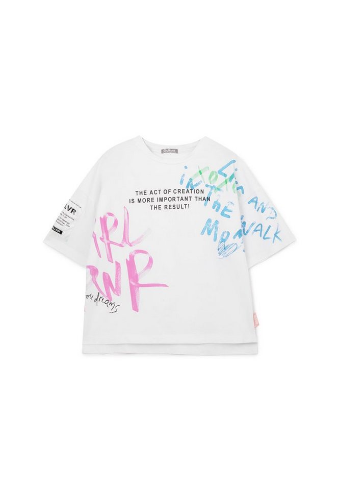 Gulliver T-Shirt mit coolen Schriftprints auf der Front, Cooles T-Shirt für  Mädchen mit farbigen Prints auf der Front