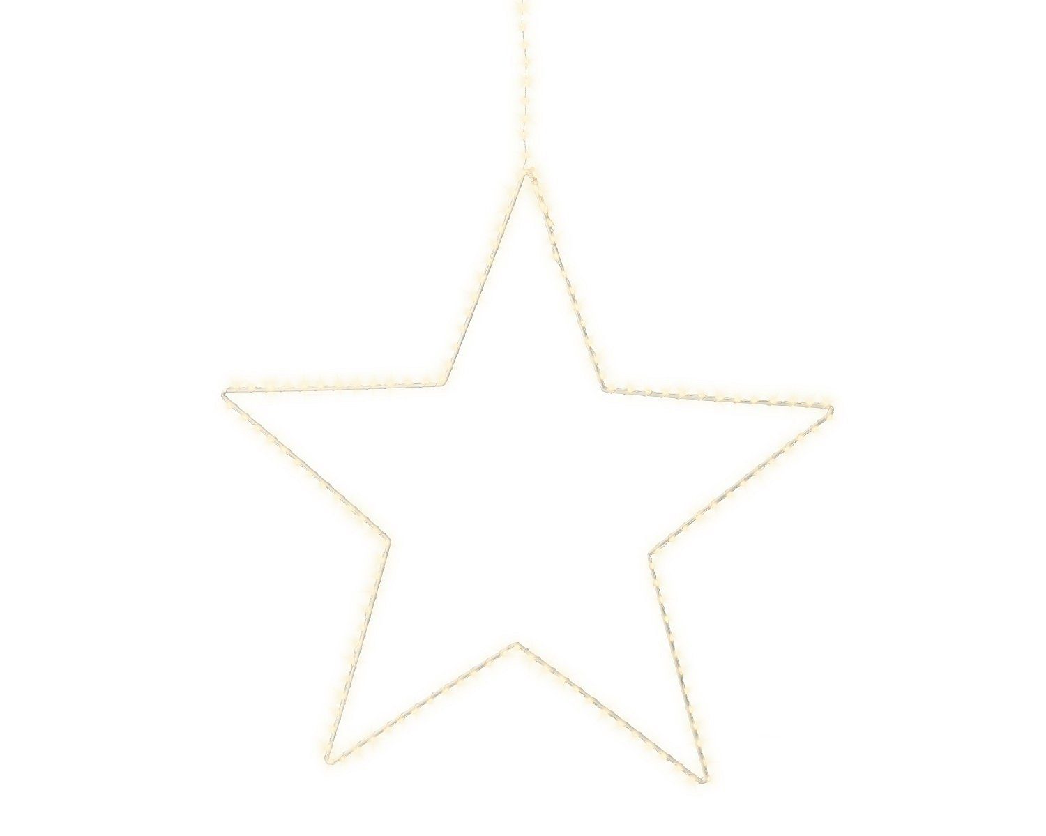 Lumineo LED Stern LED Metall-Stern 130 LED 38 cm warm weiß, zum Aufhängen, Timer, Warmweiß, 8h-Timer, Indoor/Outdoor, IP44-Schutz, kabelgebunden