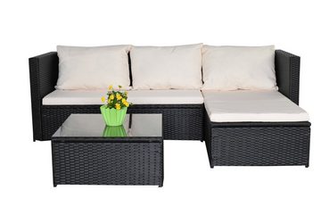 Jet-Line Gartenlounge-Set Gartenmoebel Bergen III schwarz beige