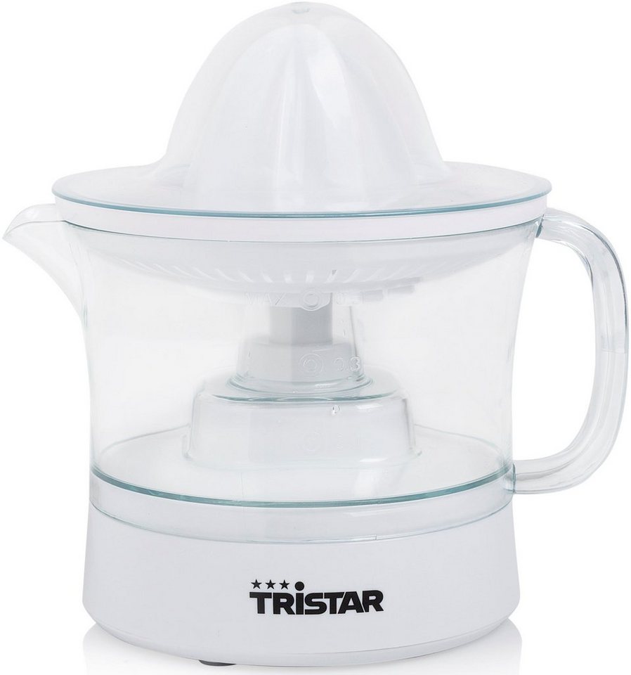 Tristar Zitruspresse CP-3005, 25 W, 0,5 Liter Inhalt, 2 Presskegel-Größen  für jede Citrusfrucht, 25 Watt, Nach links und rechts drehender Presskegel  für maximalen Fruchtsaftgewinn
