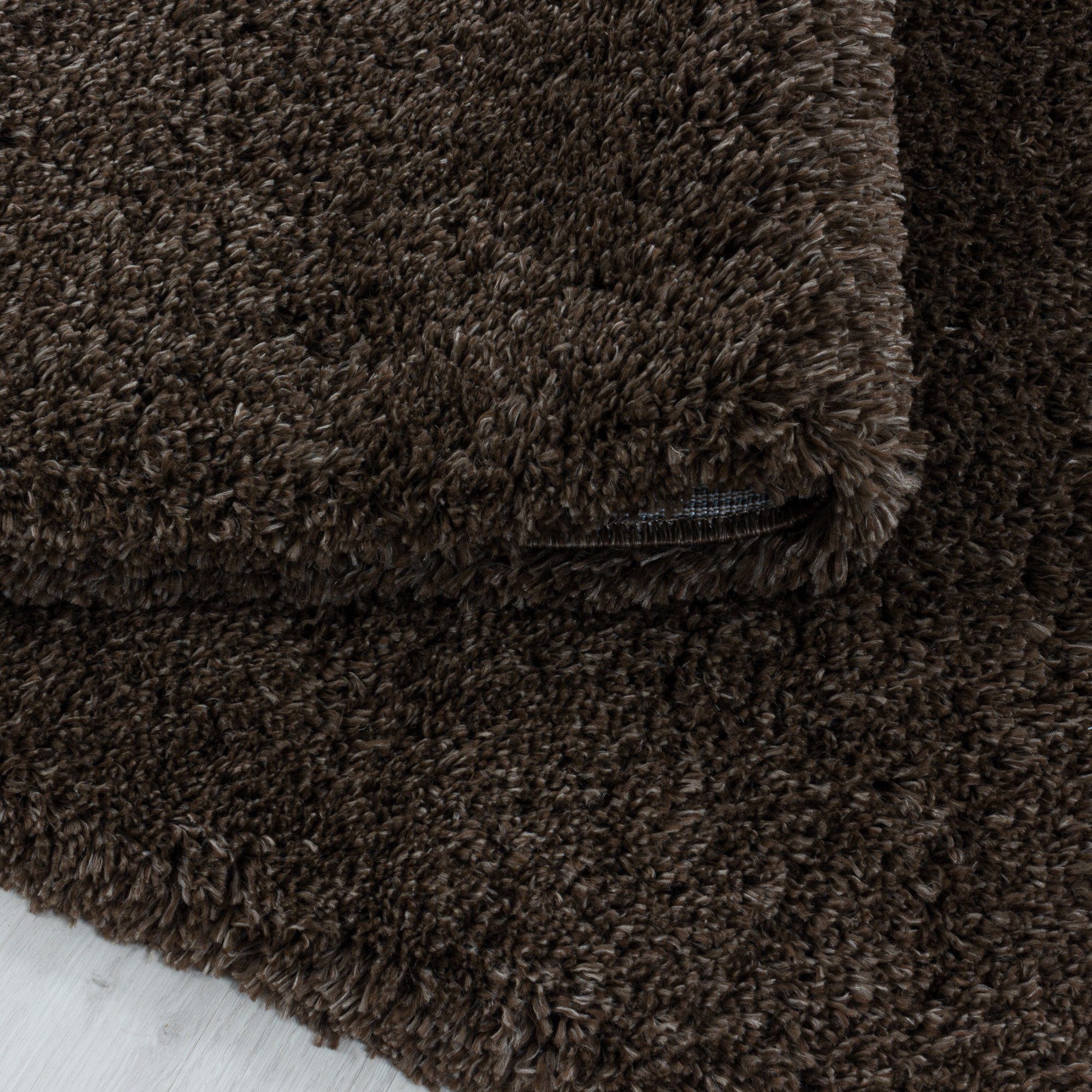 Miovani, 50 mm Wohnzimmer, Höhe: Unifarben Hochflor-Teppich Shaggy Teppich Hochflorteppich Braun Rechteckig, kuschelig