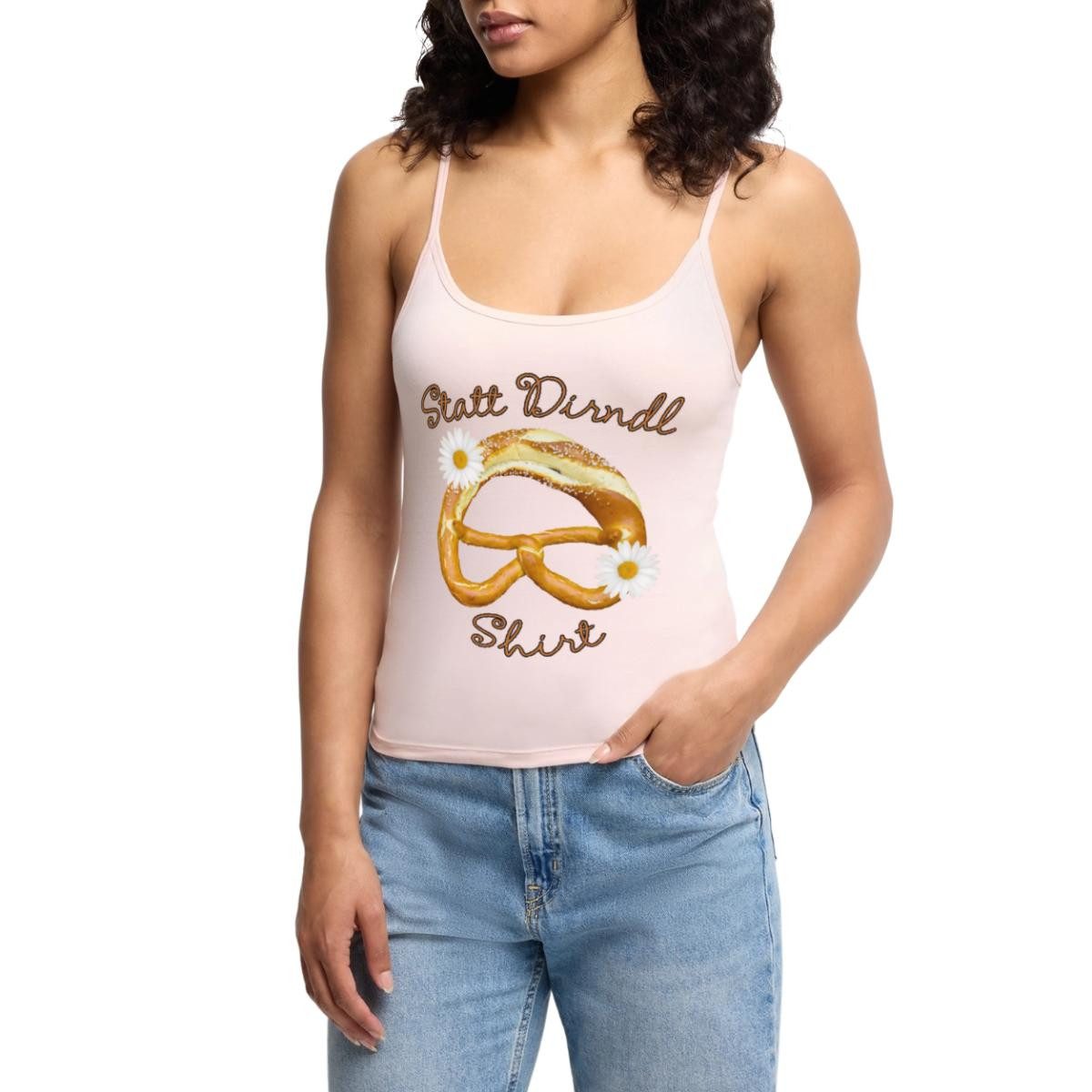Spreadshirt Spaghettitop Ersatz Dirndl Oktoberfest Bio Spaghetti Top Damen (1-tlg)