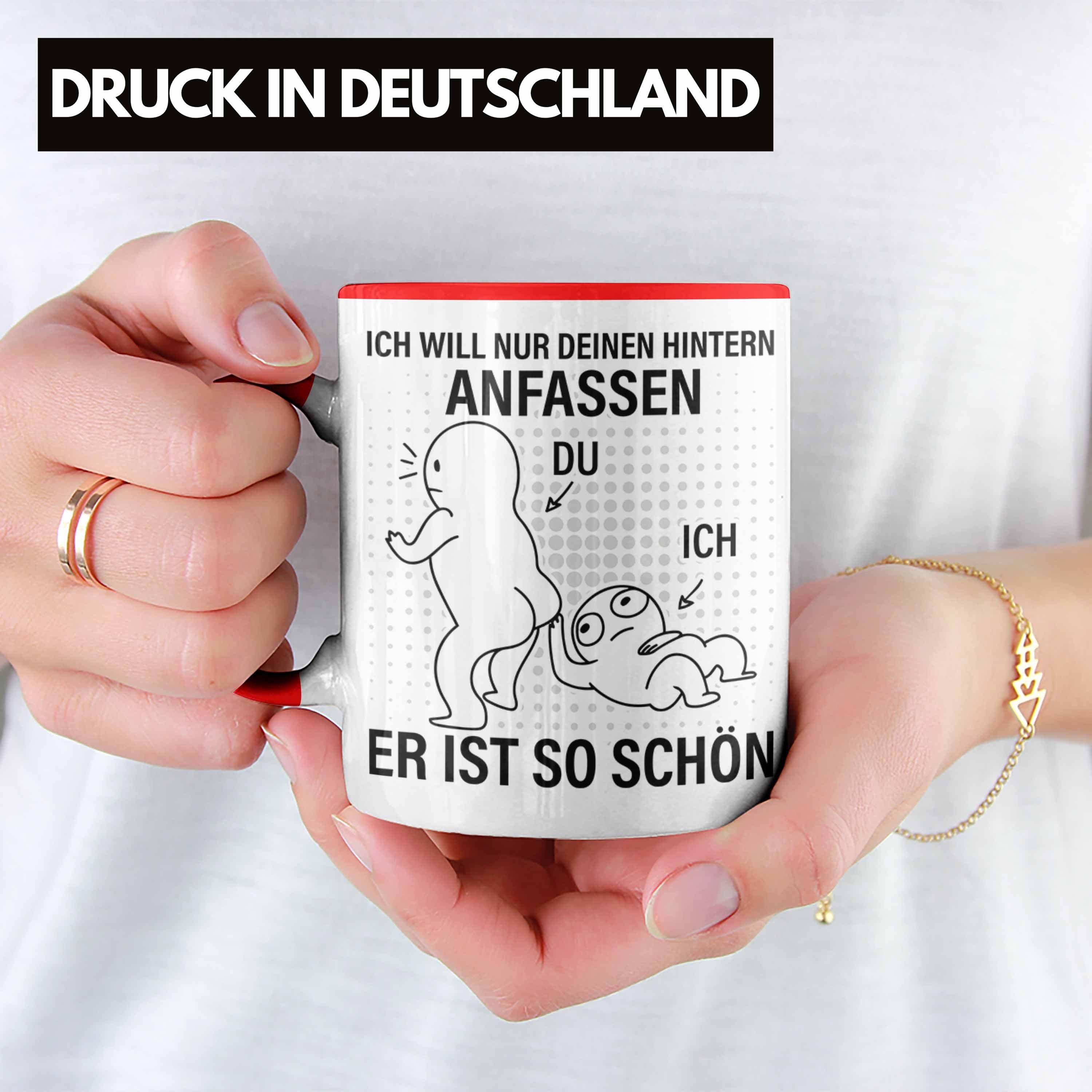 Trendation Tasse Trendation - Valentinstag Tasse Geschenk Freundin Hintern Anfassen Lus