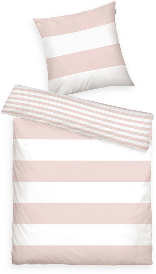 TOM TAILOR HOME Wendebettwäsche SIENA in Gr. 135x200cm, 155x220cm oder 200x220cm, Renforcé, 2 teilig, gestreifte Bettwäsche aus Baumwolle, Bettwäsche mit Wendeoptik