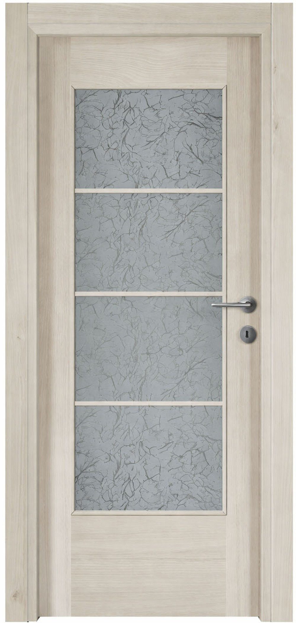 Xlmoebel Zimmertür Beige MDF-Innentür mit Milchglas für modernes Wohnen, Made in Europa