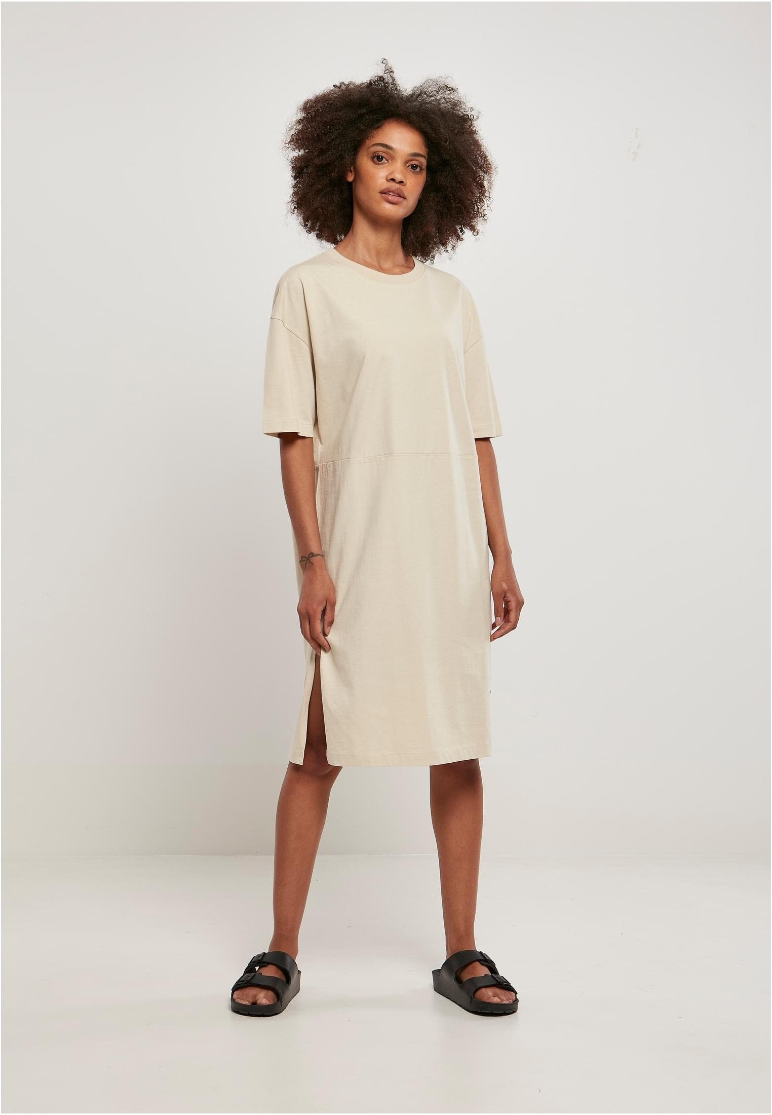 Ladies (1-tlg) URBAN Dress Slit Organic Oversized Jerseykleid CLASSICS softseagrass Tee Damen