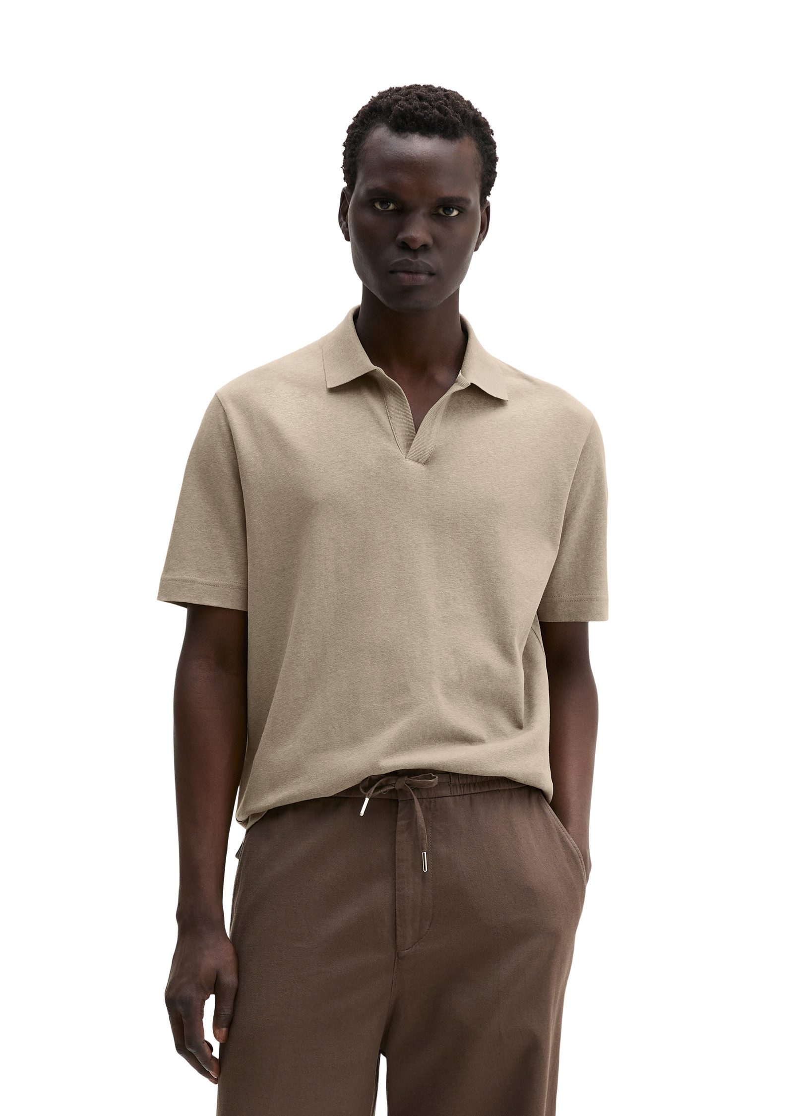 Marc O'Polo Poloshirt aus Baumwoll-Leinen-Mix