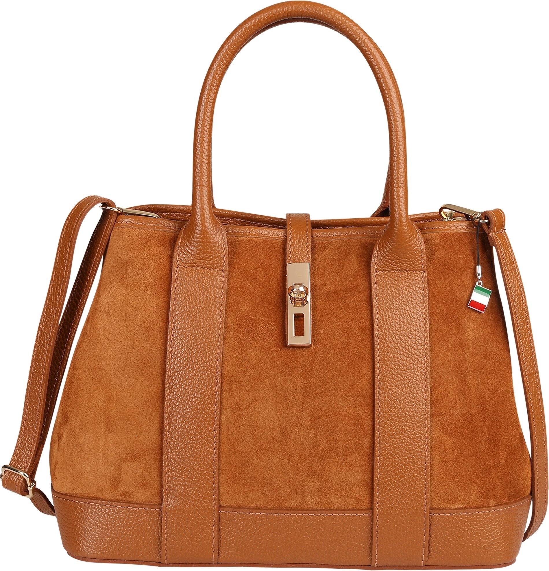 FLORENCE Schultertasche Florence Damen Leder Schultertasche (Schultertasche), Damen Schultertasche Leder, tan, hellbraun ca. 36cm x ca. 23cm hoch